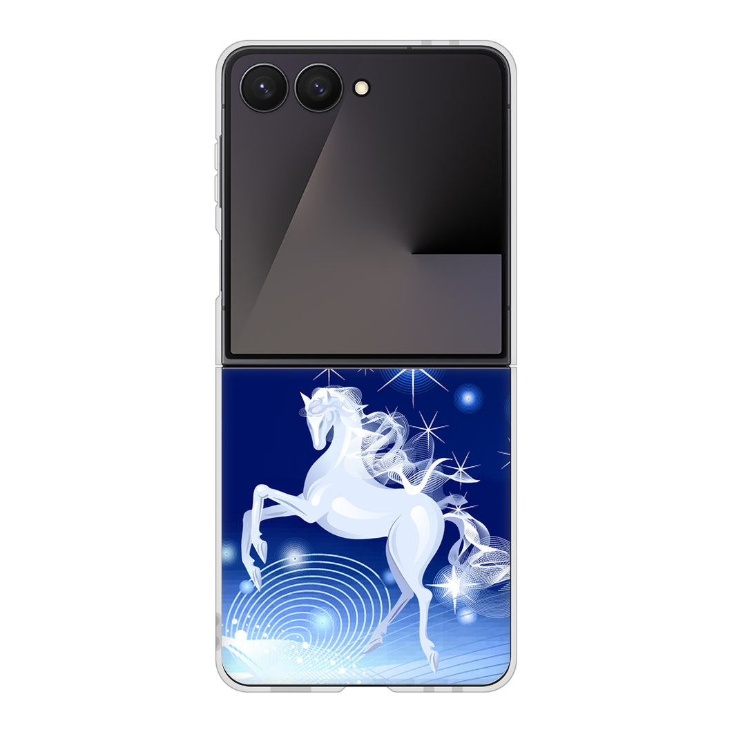 Galaxy Z Flip7 SCG35 au 高画質仕上げ 背面印刷 ハードケース 【436 ペガサス】