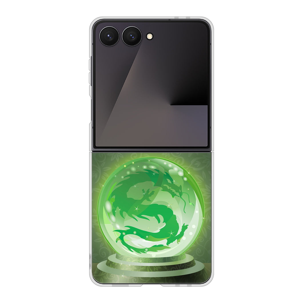 Galaxy Z Flip7 SCG35 au 高画質仕上げ 背面印刷 ハードケース 【439 水晶に浮かぶ龍】