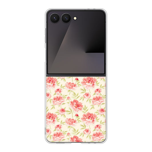 Galaxy Z Flip7 SCG35 au 高画質仕上げ 背面印刷 ハードケース北欧の小花
