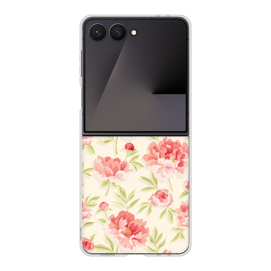 Galaxy Z Flip7 SCG35 au 高画質仕上げ 背面印刷 ハードケース北欧の小花