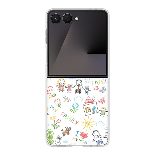 Galaxy Z Flip7 SCG35 au 高画質仕上げ 背面印刷 ハードケースカップル＆ファミリー