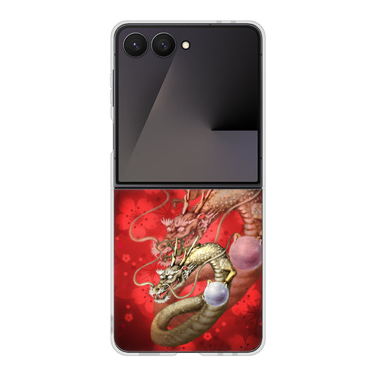 Galaxy Z Flip7 SCG35 au 高画質仕上げ 背面印刷 ハードケース龍
