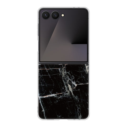 Galaxy Z Flip7 SCG35 au 高画質仕上げ 背面印刷 ハードケース大理石BK
