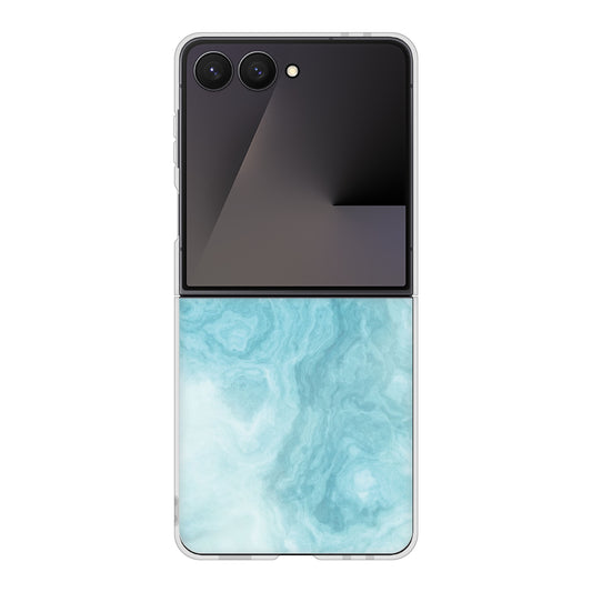 Galaxy Z Flip7 SCG35 au 高画質仕上げ 背面印刷 ハードケース大理石BK