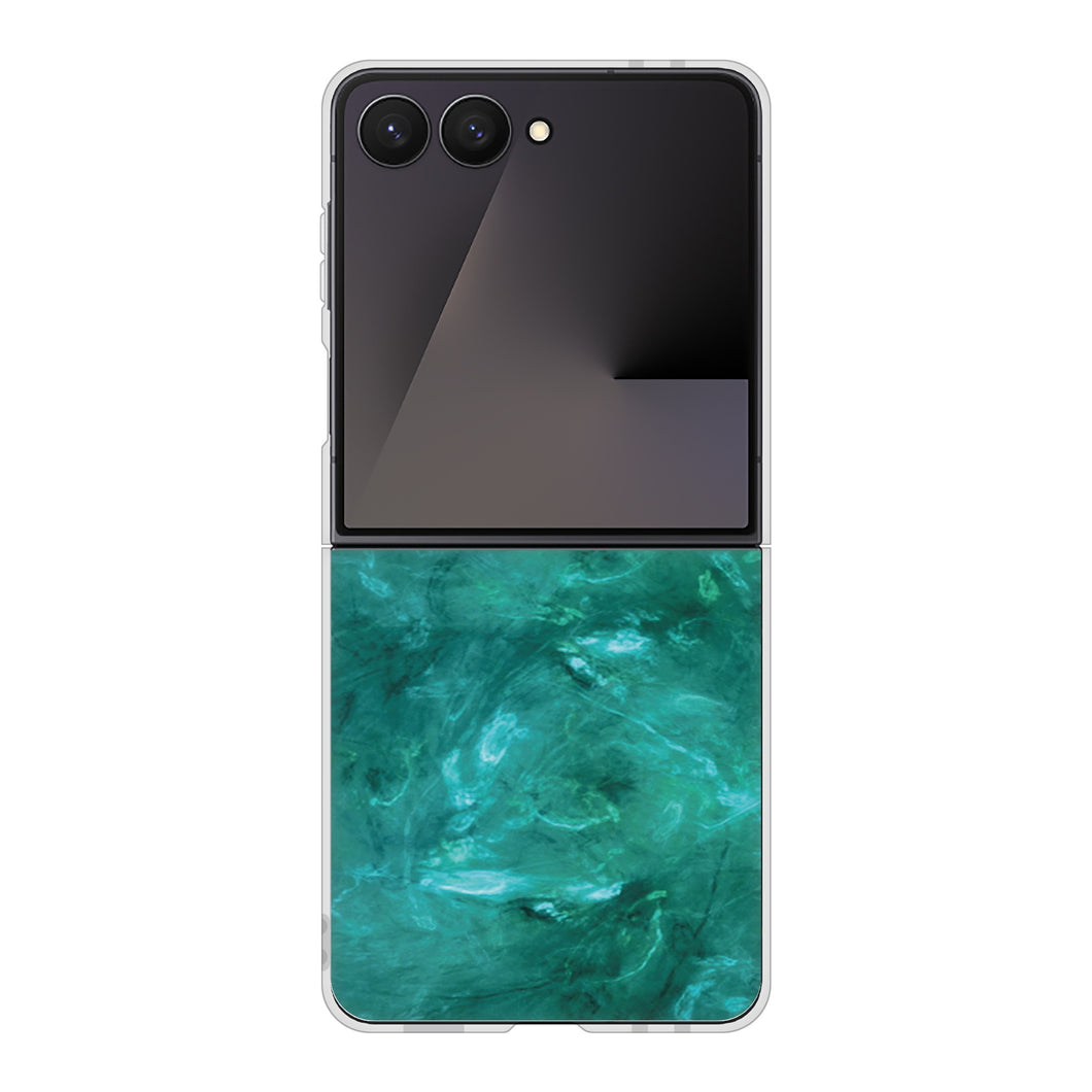 Galaxy Z Flip7 SCG35 au 高画質仕上げ 背面印刷 ハードケース大理石BK