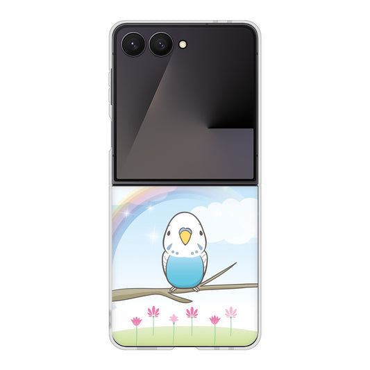 Galaxy Z Flip7 SCG35 au 高画質仕上げ 背面印刷 ハードケースセキセイインコ