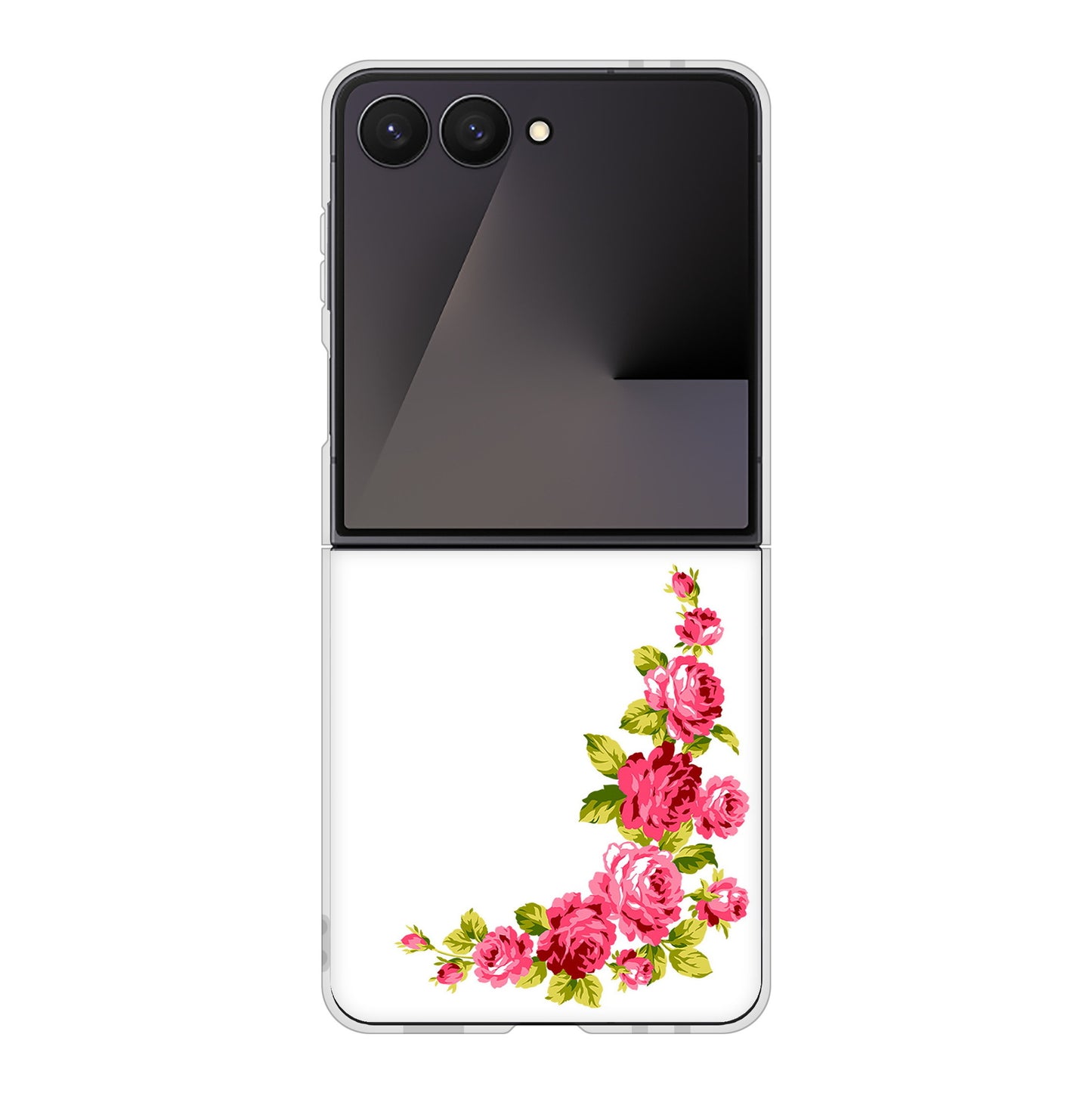 Galaxy Z Flip7 SCG35 au 高画質仕上げ 背面印刷 ハードケースロマンチックなバラ