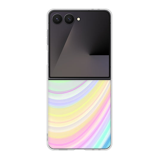 Galaxy Z Flip7 SCG35 au 高画質仕上げ 背面印刷 ハードケースレインボー