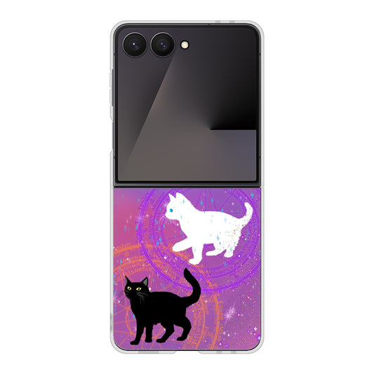 Galaxy Z Flip7 SCG35 au 高画質仕上げ 背面印刷 ハードケース魔法陣猫