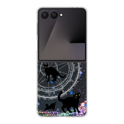 Galaxy Z Flip7 SCG35 au 高画質仕上げ 背面印刷 ハードケース魔法陣猫