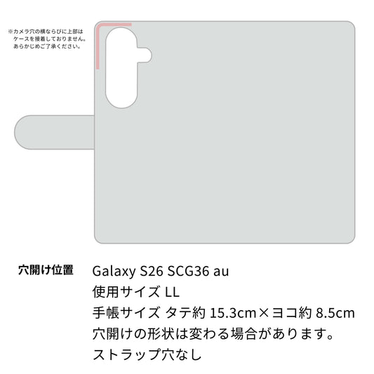 Galaxy S26 SCG36 au ビニール素材のスケルトン手帳型ケース　クリア