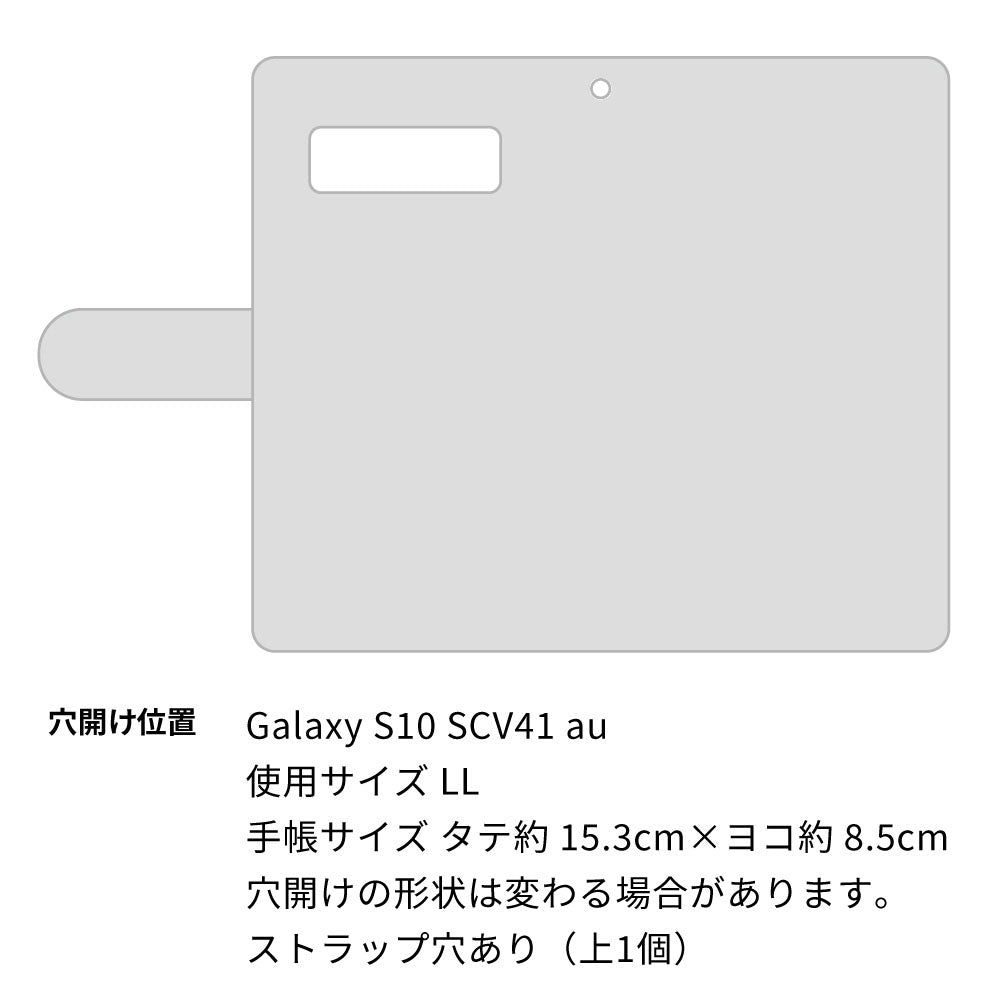 Galaxy S10 SCV41 au Rose（ローズ）バラ模様 手帳型ケース