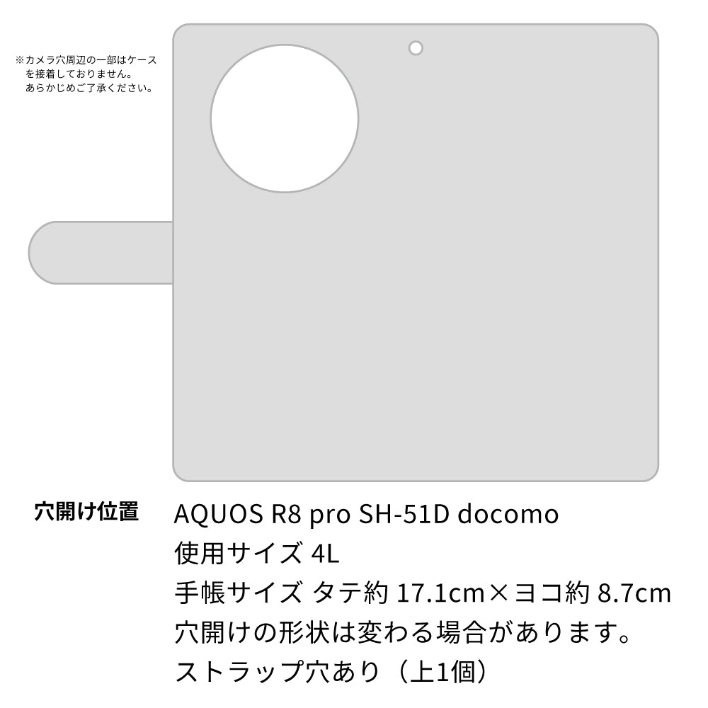 AQUOS R8 pro SH-51D docomo 北欧風パステル 大人かわいい プリント手帳型ケース 耐衝撃
