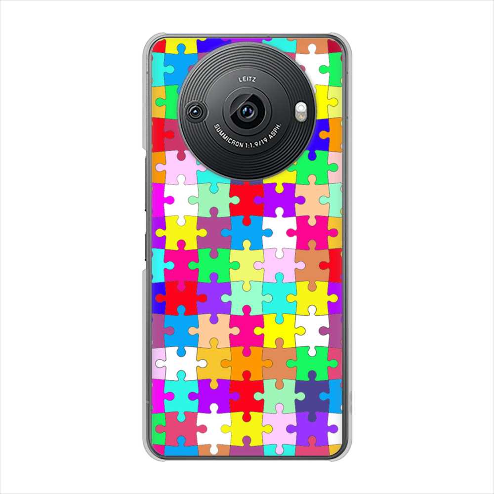 AQUOS R8 pro SH-51D docomo 高画質仕上げ 背面印刷 ハードケース 【727 カラフルパズル】