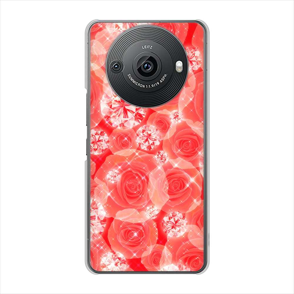 AQUOS R8 pro SH-51D docomo 高画質仕上げ 背面印刷 ハードケース 【VA816 ダイヤモンドとバラ】