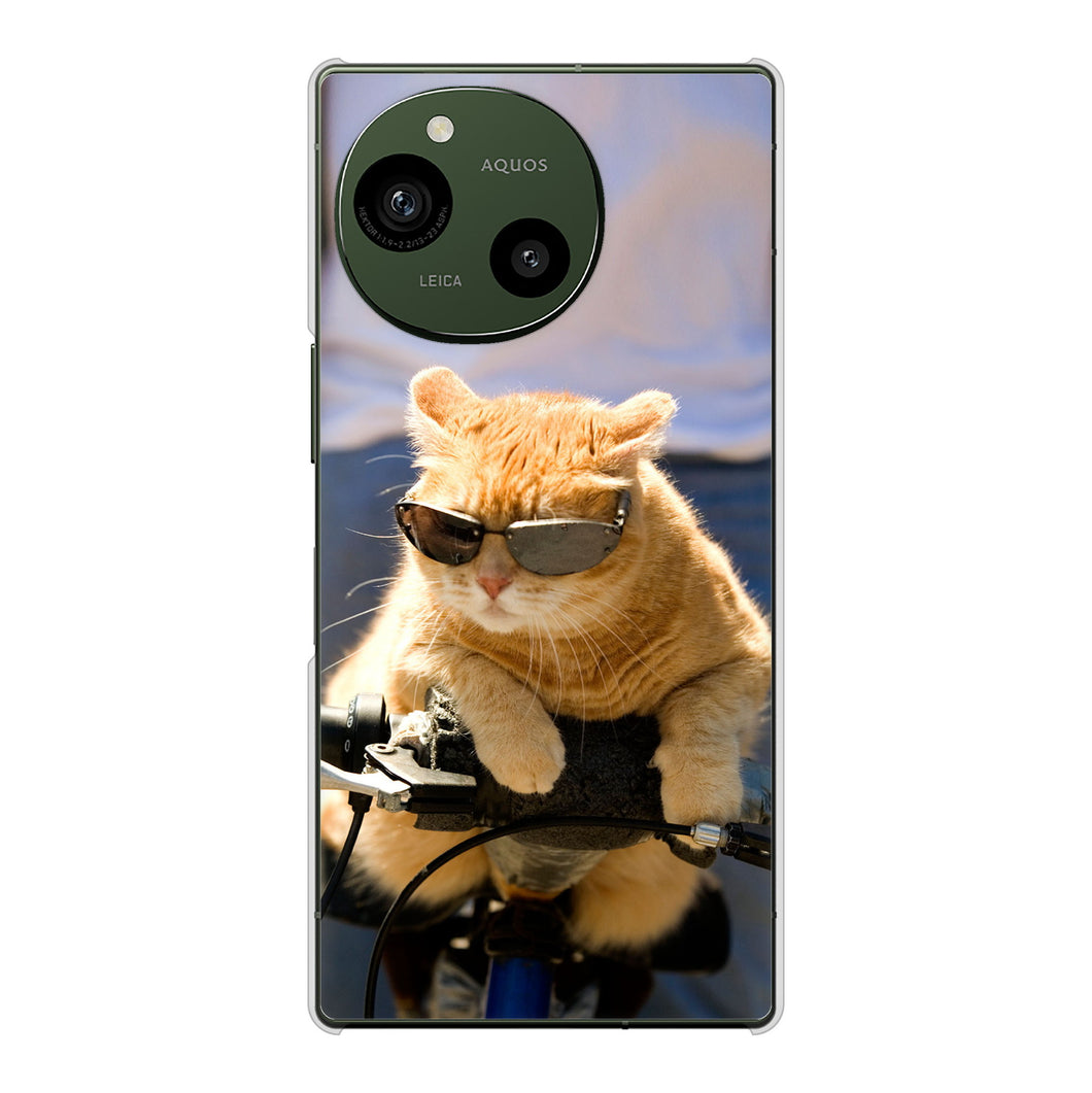AQUOS R9 SH-51E docomo 高画質仕上げ 背面印刷 ハードケース 【595 にゃんとサイクル】