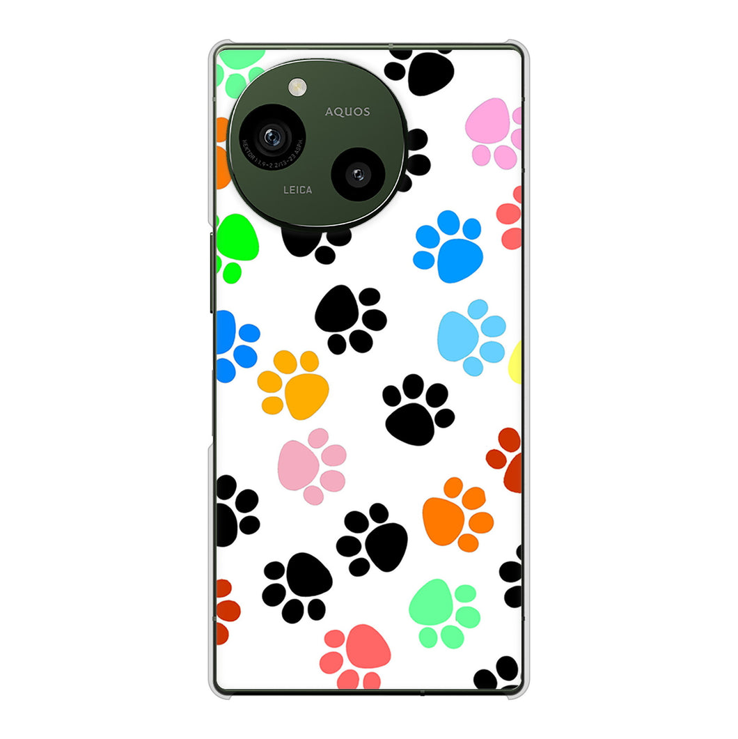 AQUOS R9 SH-51E docomo 高画質仕上げ 背面印刷 ハードケース 【1108 あしあとカラフル】