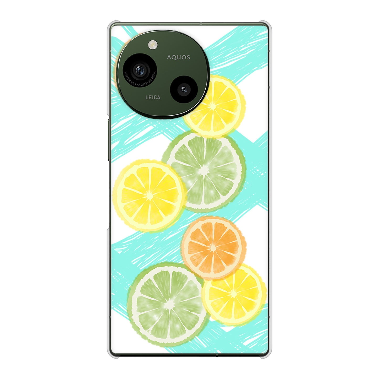 AQUOS R9 SH-51E docomo 高画質仕上げ 背面印刷 ハードケース 【YJ183 オレンジライム】