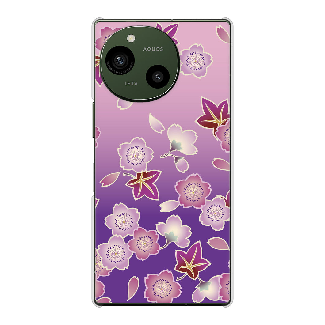 AQUOS R9 SH-51E docomo 高画質仕上げ 背面印刷 ハードケース和花柄