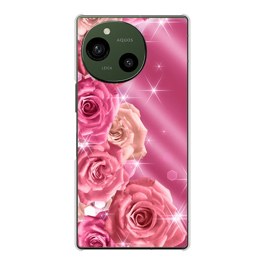 AQUOS R10 SH-51F docomo 高画質仕上げ 背面印刷 ハードケース 【1182 ピンクの薔薇に誘われて】