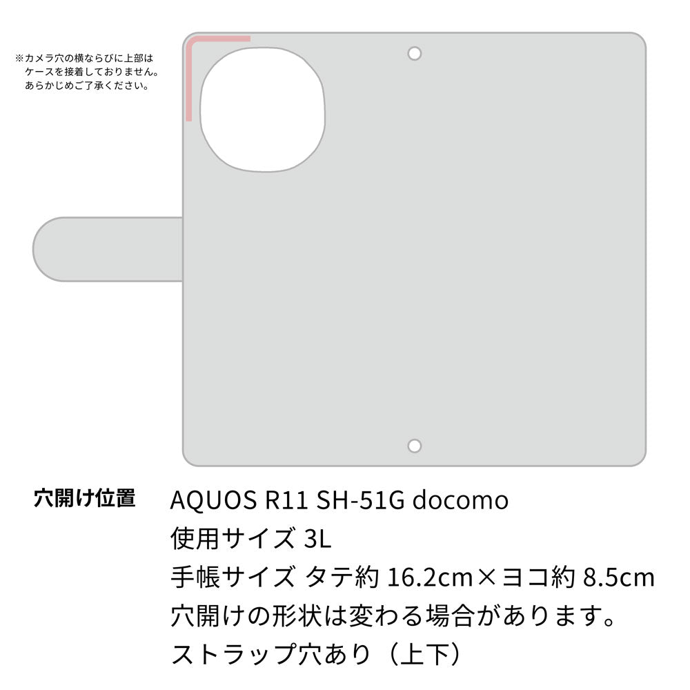 AQUOS R11 SH-51G docomo 姫路レザー シュリンクレザー コインケース付き スマホケース 手帳型 本革 サイドマグネット スマホショルダー