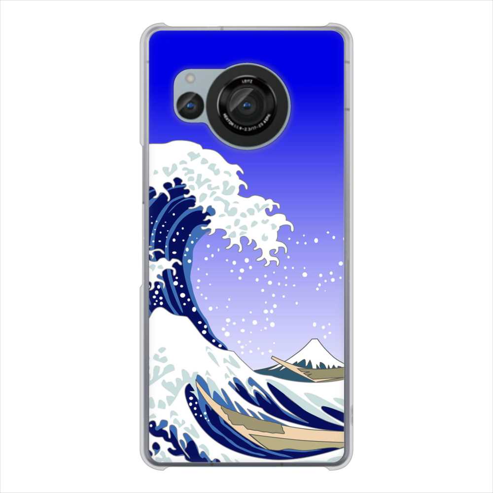 AQUOS R8 SH-52D docomo 高画質仕上げ 背面印刷 ハードケース 【625 波に富士】
