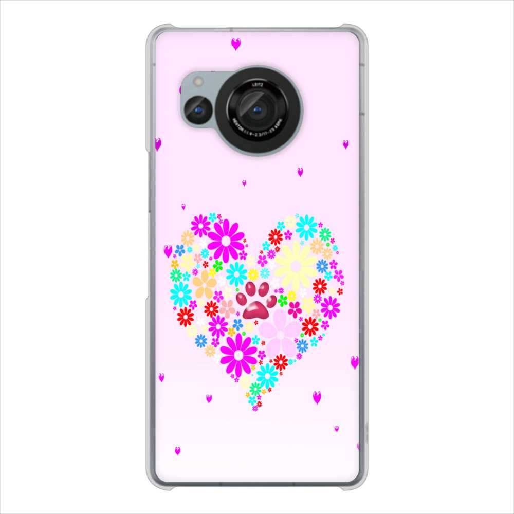 AQUOS R8 SH-52D docomo 高画質仕上げ 背面印刷 ハードケースハートと肉球