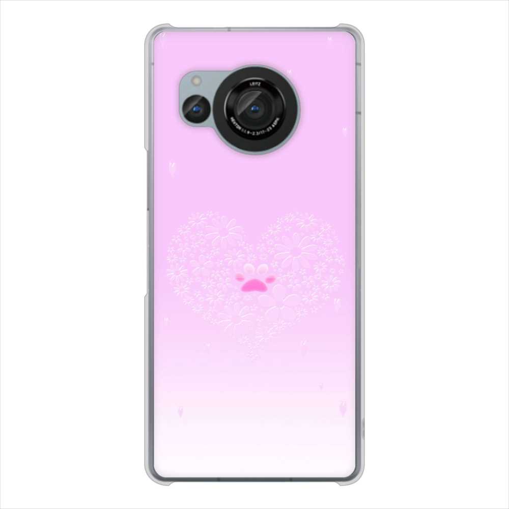 AQUOS R8 SH-52D docomo 高画質仕上げ 背面印刷 ハードケースハートと肉球
