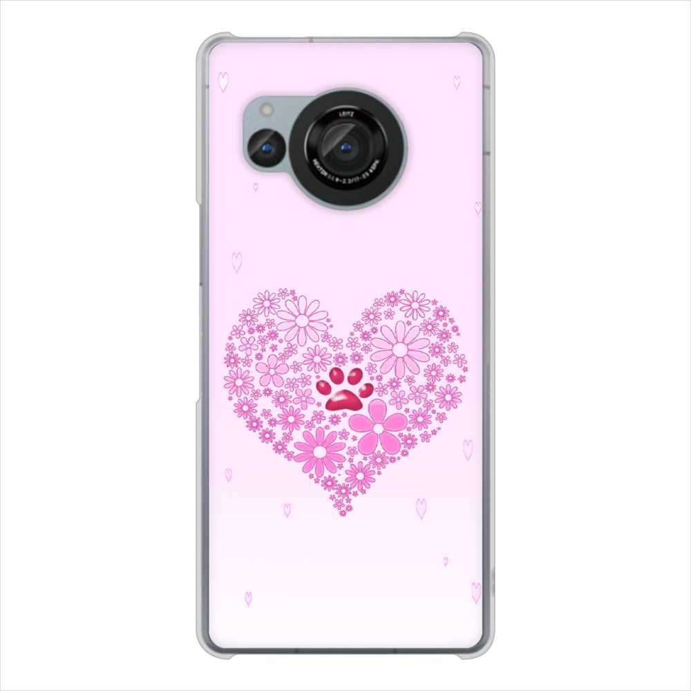AQUOS R8 SH-52D docomo 高画質仕上げ 背面印刷 ハードケースハートと肉球