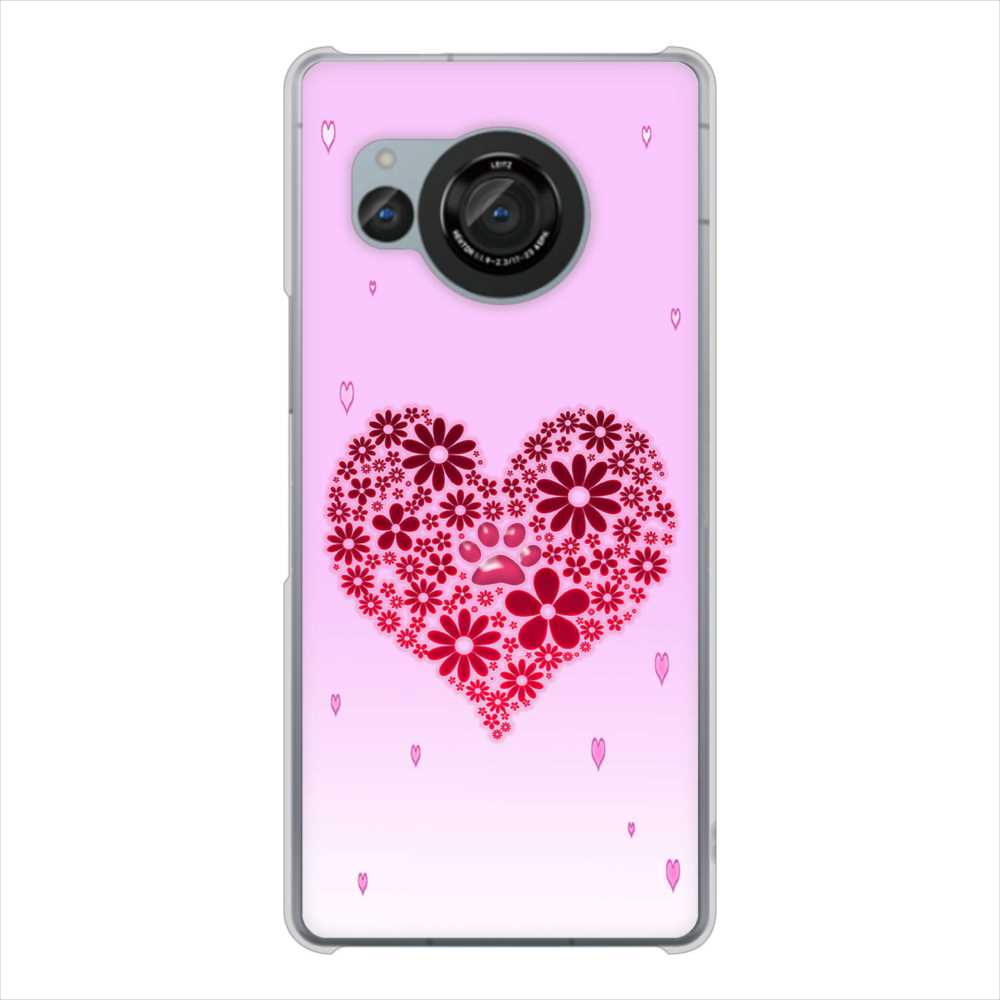 AQUOS R8 SH-52D docomo 高画質仕上げ 背面印刷 ハードケースハートと肉球