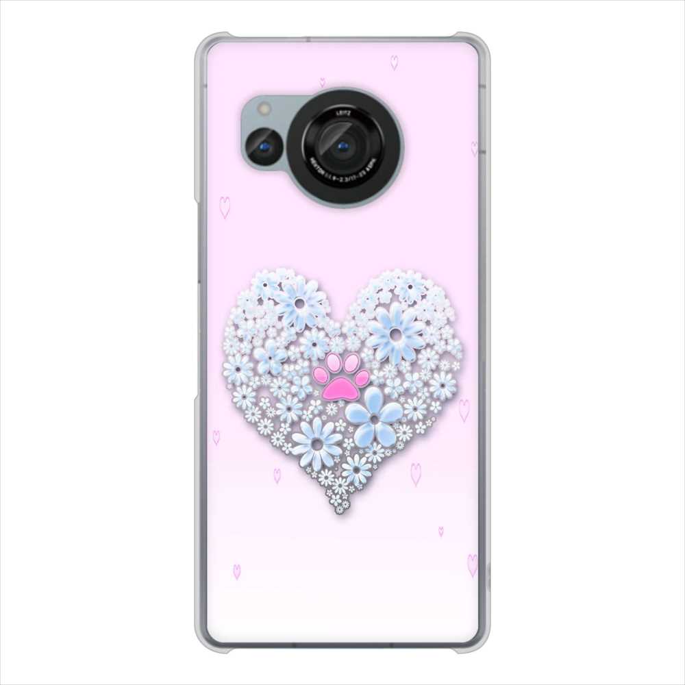 AQUOS R8 SH-52D docomo 高画質仕上げ 背面印刷 ハードケースハートと肉球