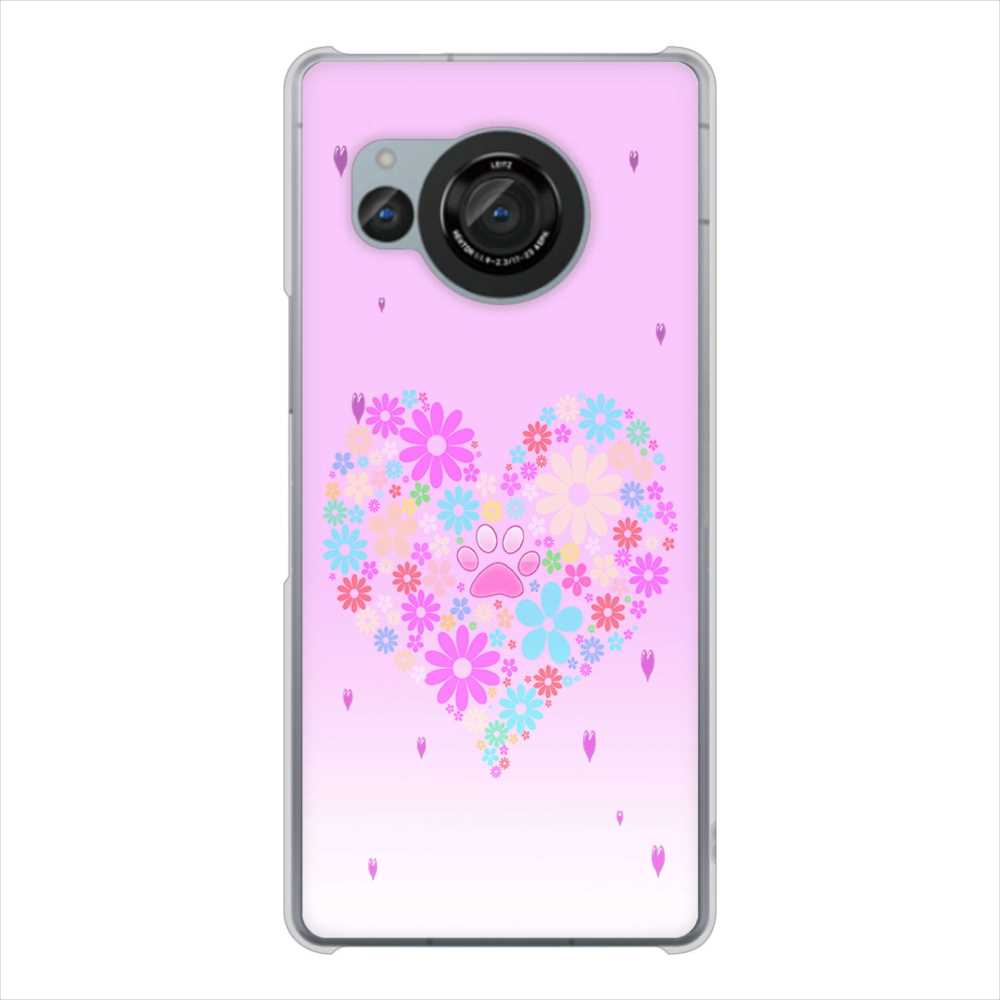 AQUOS R8 SH-52D docomo 高画質仕上げ 背面印刷 ハードケースハートと肉球