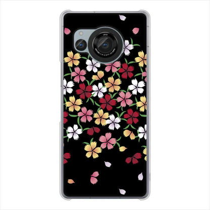 AQUOS R8 SH-52D docomo 高画質仕上げ 背面印刷 ハードケース和花柄