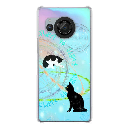 AQUOS R8 SH-52D docomo 高画質仕上げ 背面印刷 ハードケース魔法陣猫