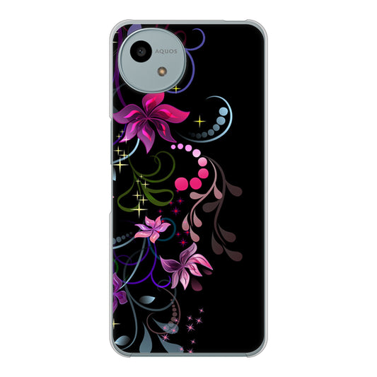 AQUOS wish4 SH-52E docomo 高画質仕上げ 背面印刷 ハードケース 【263 闇に浮かぶ華】