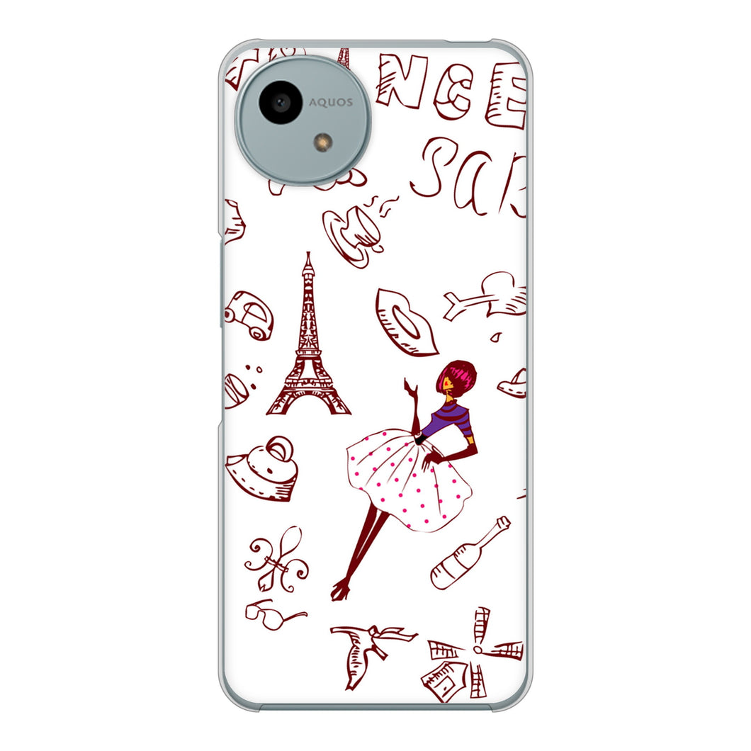 AQUOS wish4 SH-52E docomo 高画質仕上げ 背面印刷 ハードケースLOVE フランス