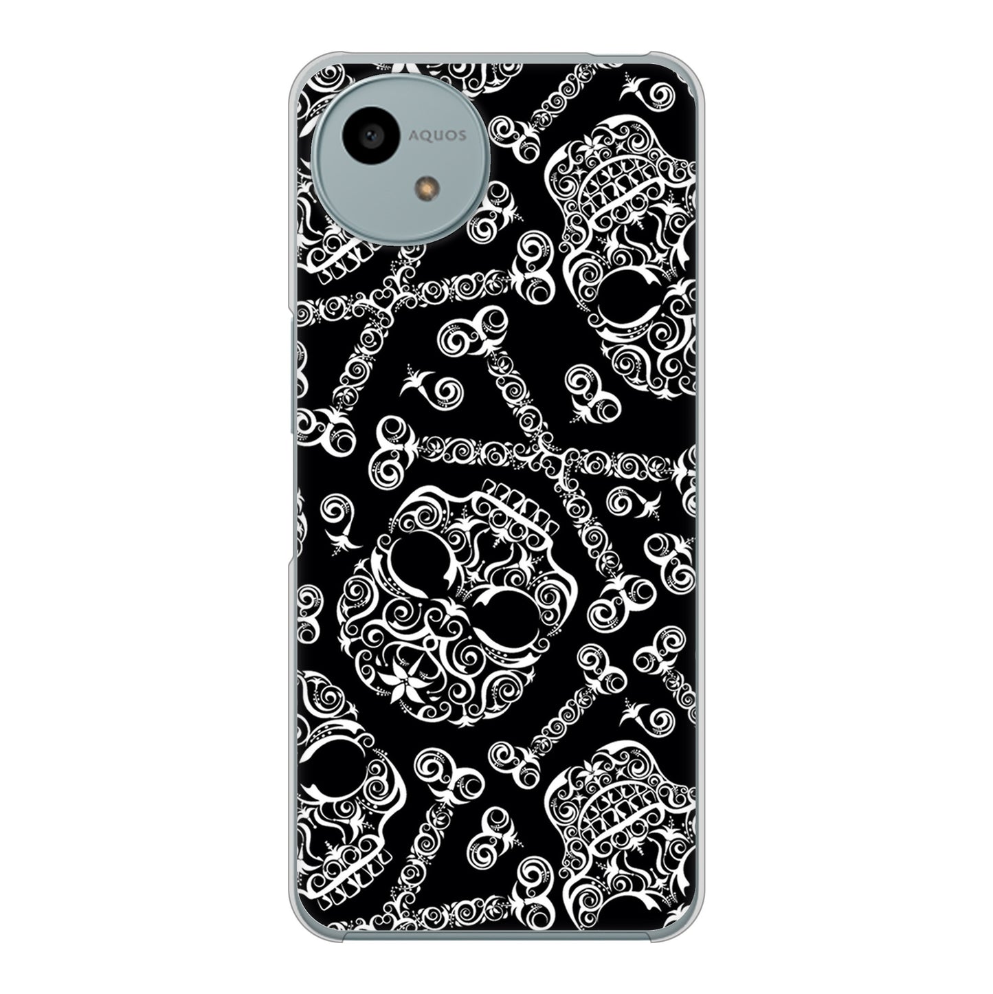 AQUOS wish4 SH-52E docomo 高画質仕上げ 背面印刷 ハードケース 【363 ドクロの刺青】