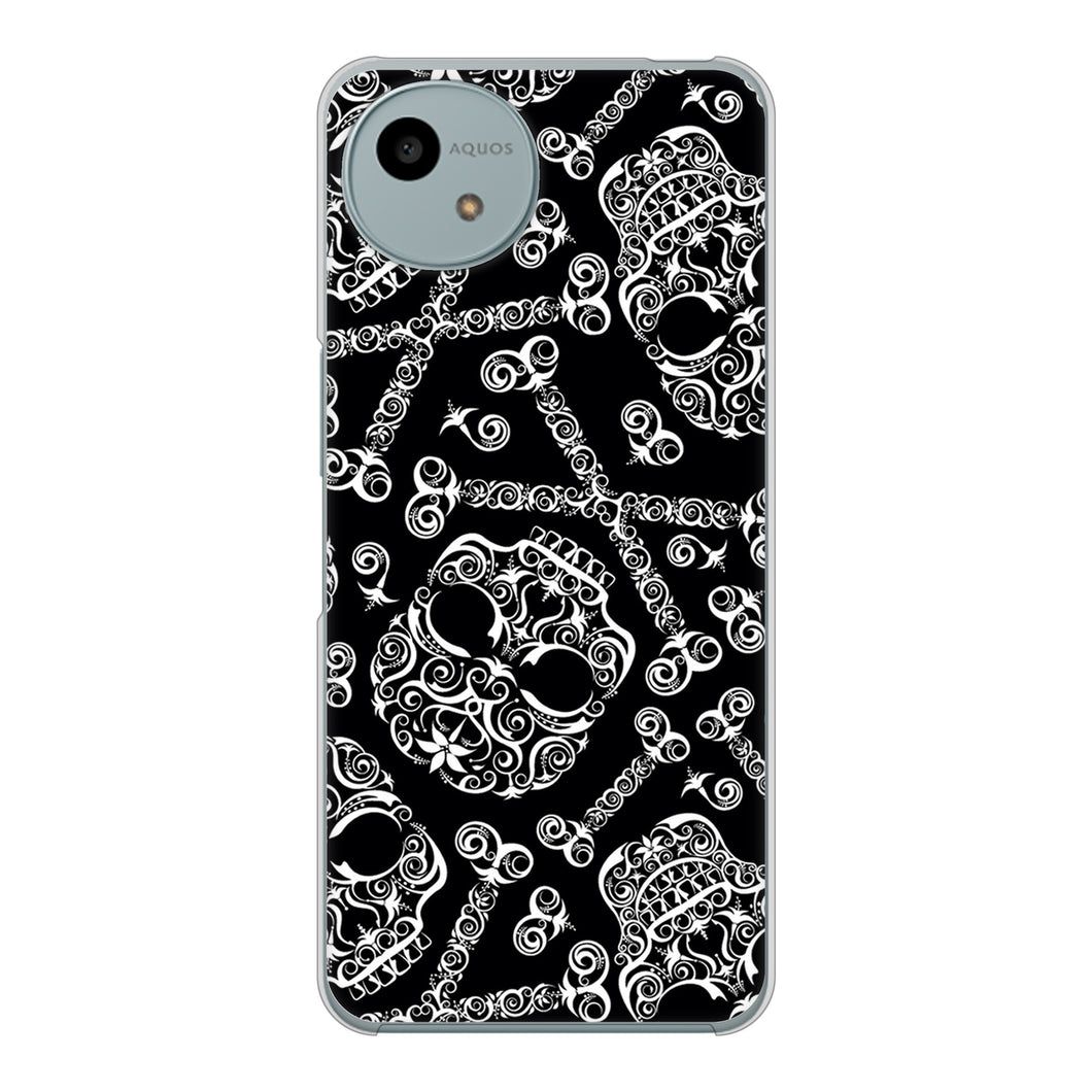 AQUOS wish4 SH-52E docomo 高画質仕上げ 背面印刷 ハードケース 【363 ドクロの刺青】