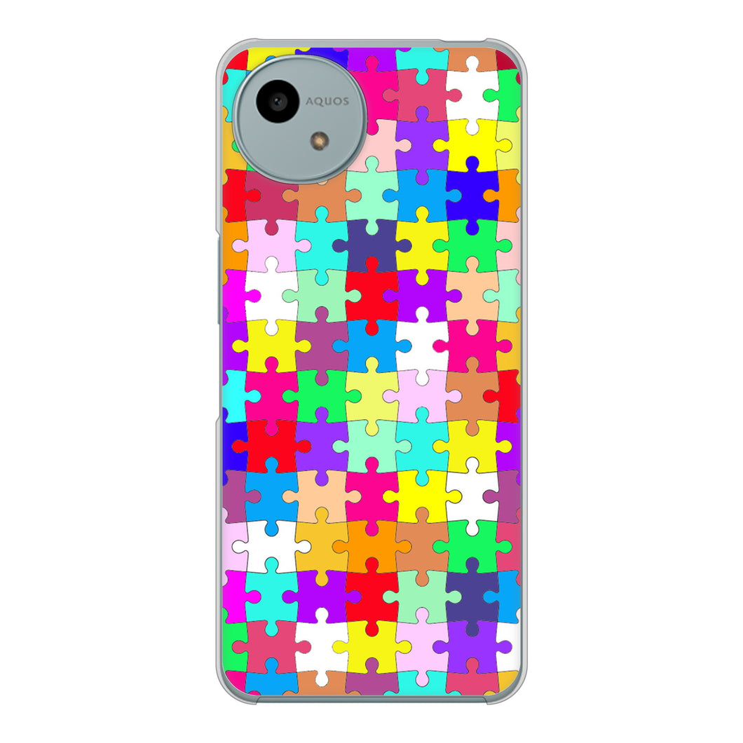 AQUOS wish4 SH-52E docomo 高画質仕上げ 背面印刷 ハードケース 【727 カラフルパズル】