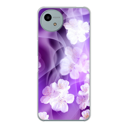 AQUOS wish4 SH-52E docomo 高画質仕上げ 背面印刷 ハードケース 【1211 桜とパープルの風】
