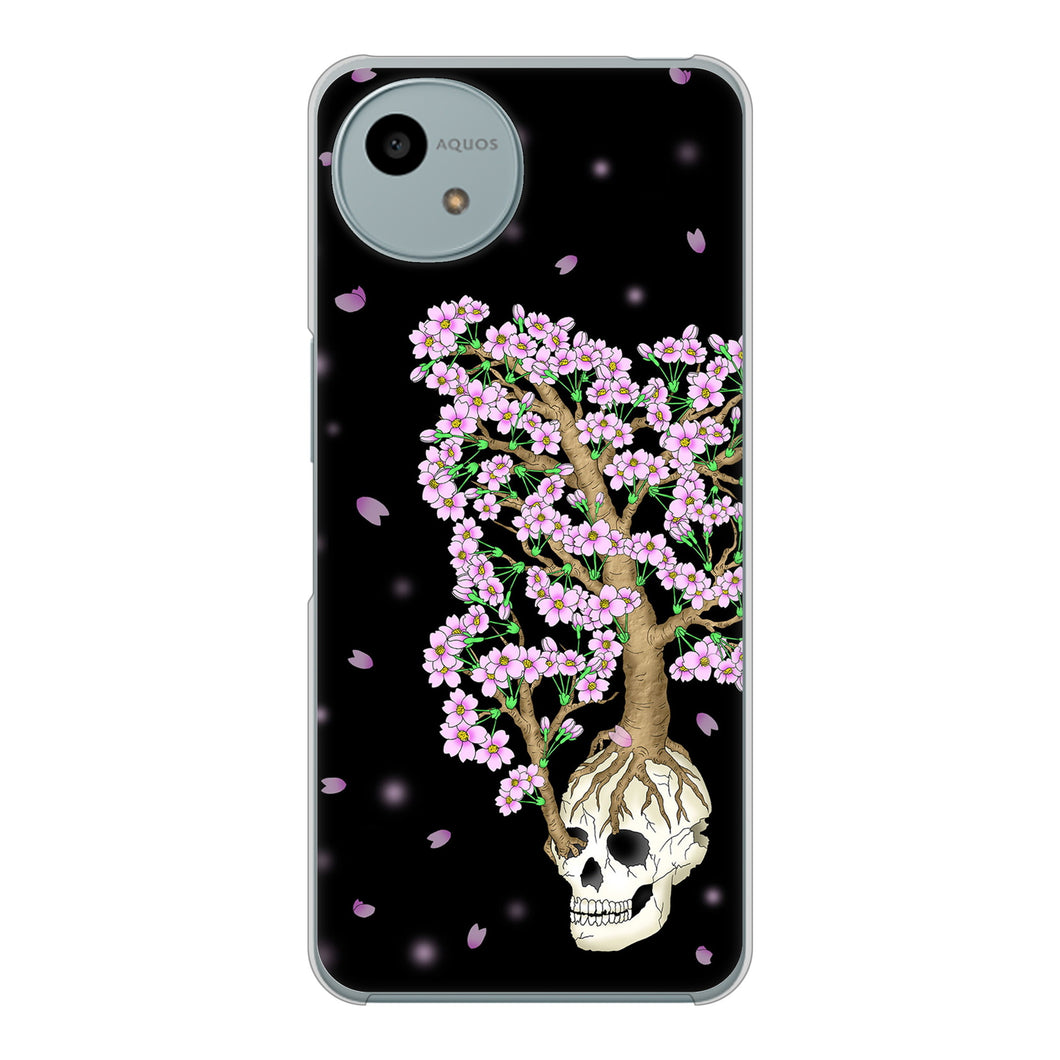 AQUOS wish4 SH-52E docomo 高画質仕上げ 背面印刷 ハードケースむかいあぐる 苺骸骨王冠蔦