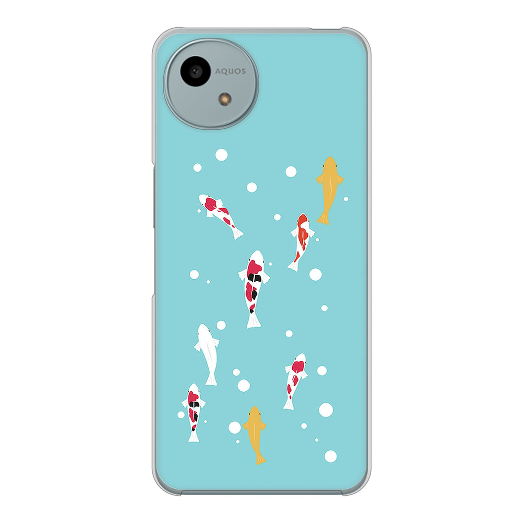 AQUOS wish4 SH-52E docomo 高画質仕上げ 背面印刷 ハードケース 【KG800 コイの遊泳】