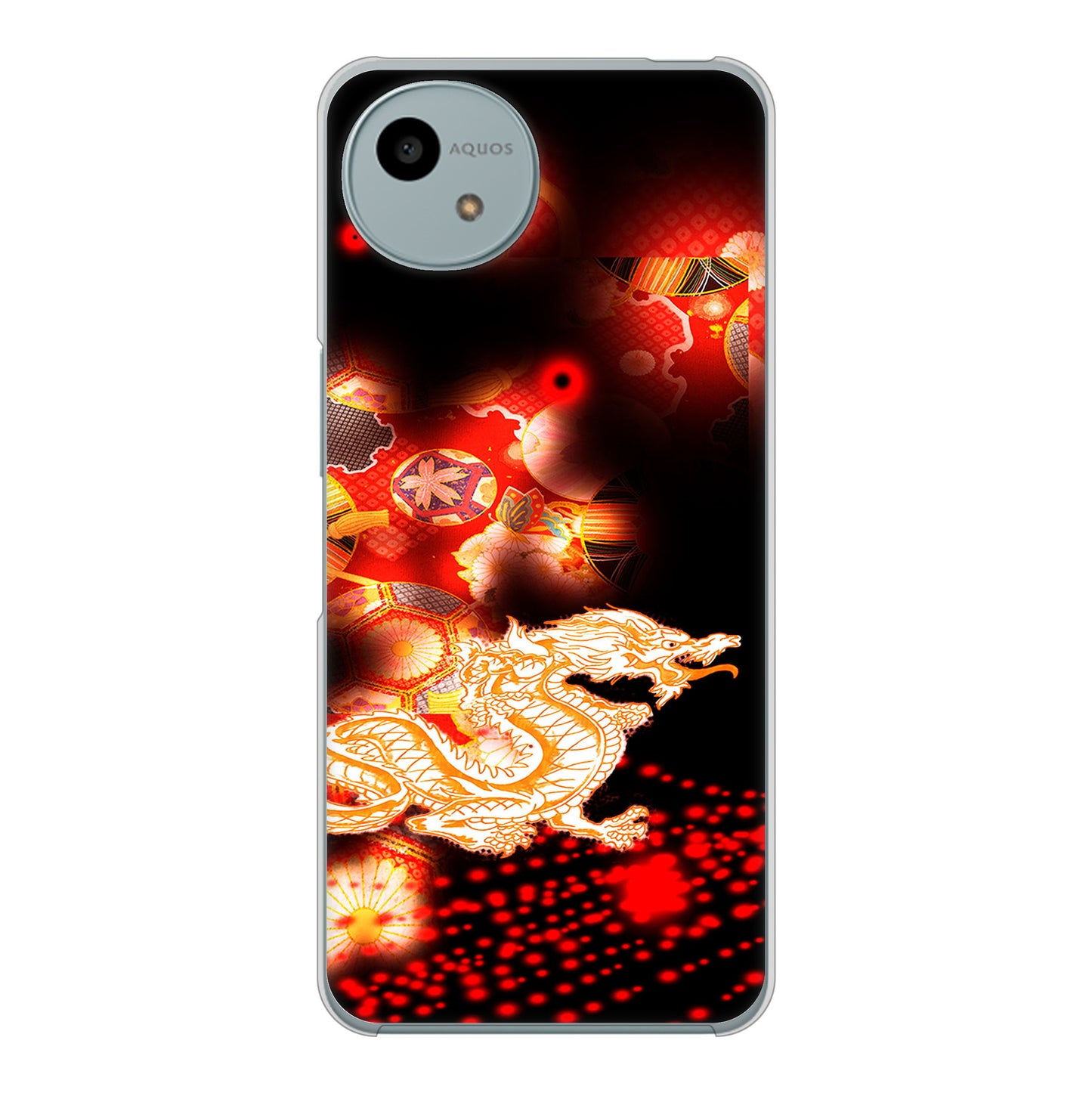 AQUOS wish4 SH-52E docomo 高画質仕上げ 背面印刷 ハードケース赤竜