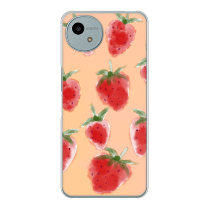 AQUOS wish4 SH-52E docomo 高画質仕上げ 背面印刷 ハードケースイチゴ 水彩