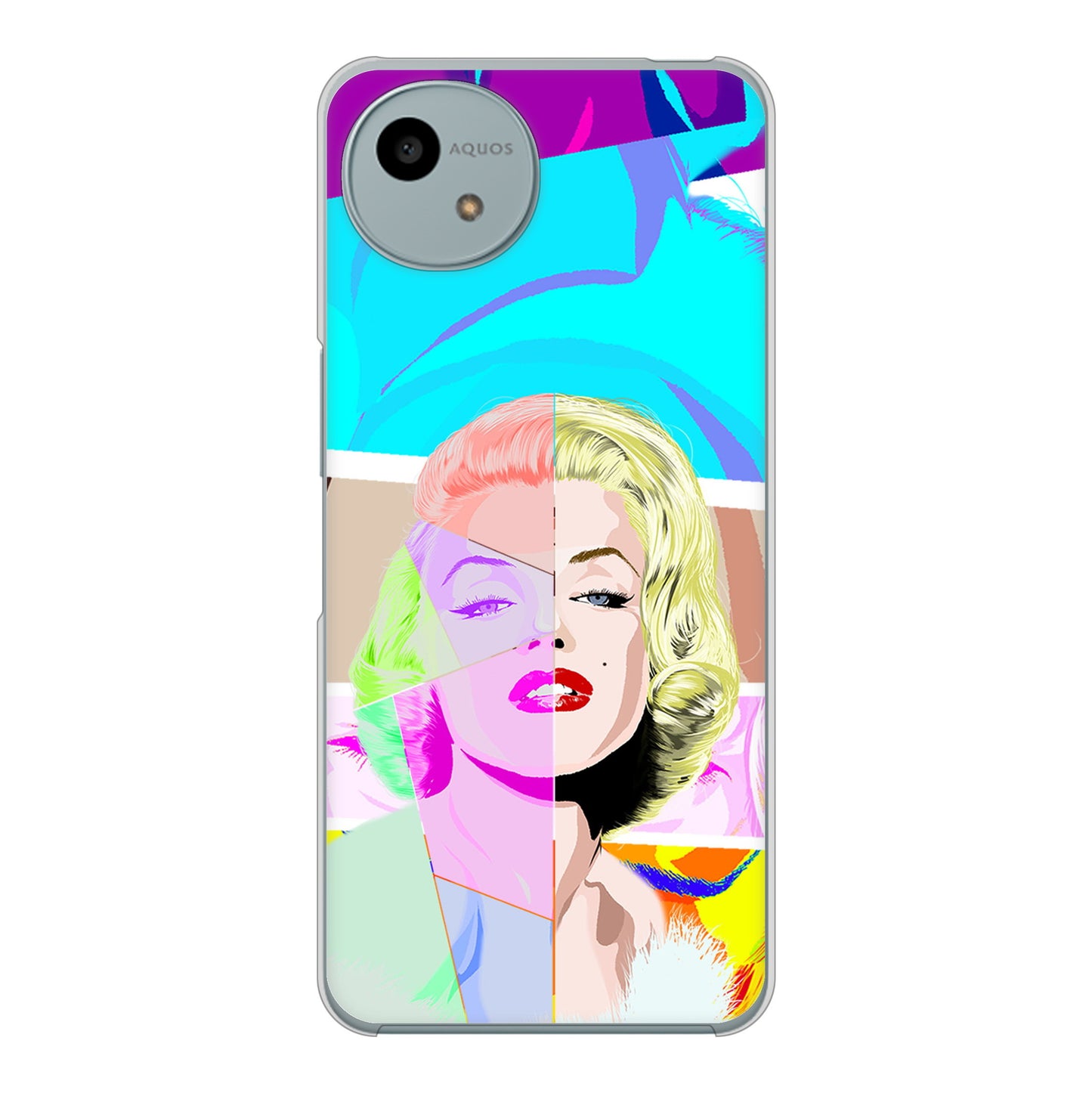 AQUOS wish4 SH-52E docomo 高画質仕上げ 背面印刷 ハードケースマリリンモンローデザイン