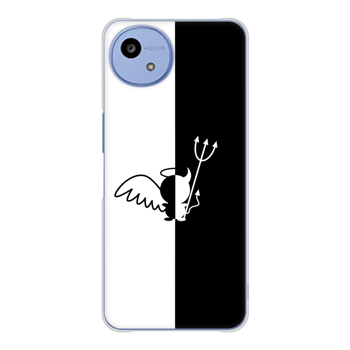 AQUOS wish5 SH-52F docomo 高画質仕上げ 背面印刷 ハードケース 【027 ハーフデビット】