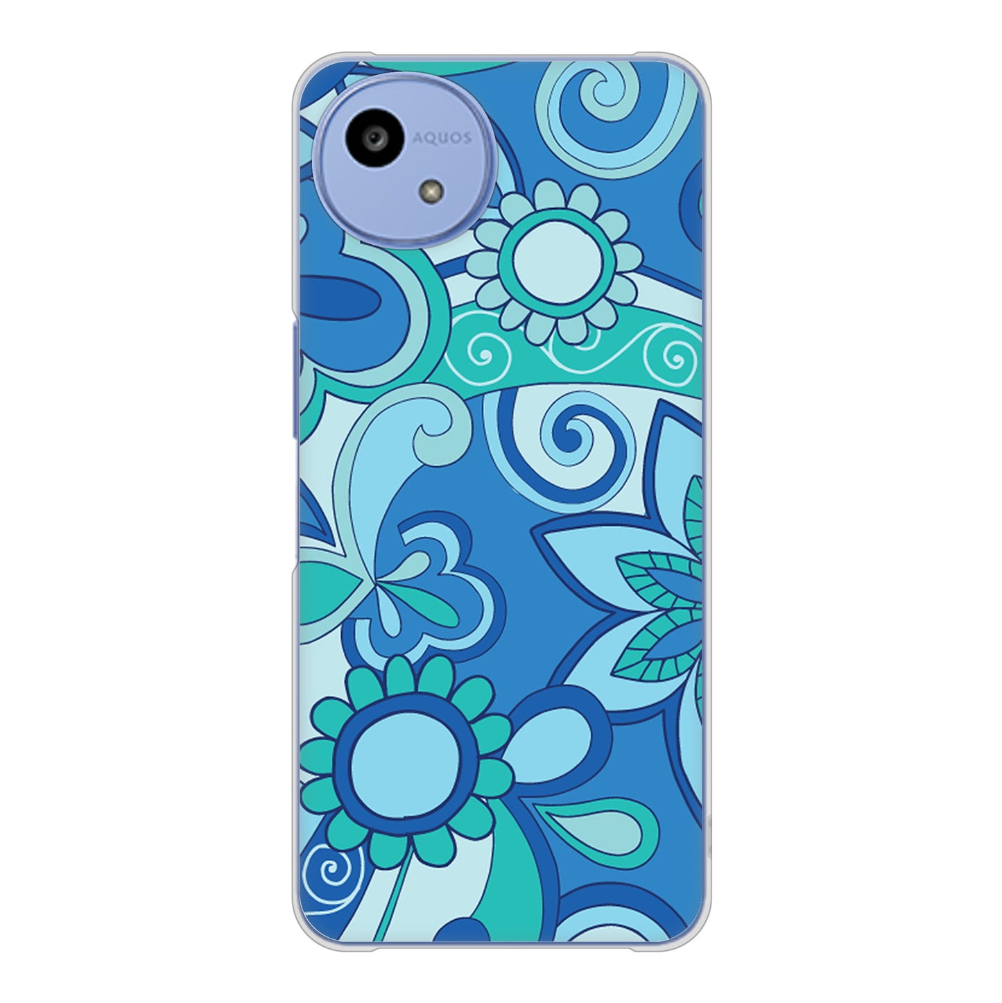 AQUOS wish5 SH-52F docomo 高画質仕上げ 背面印刷 ハードケース 【409 ブルーミックス】