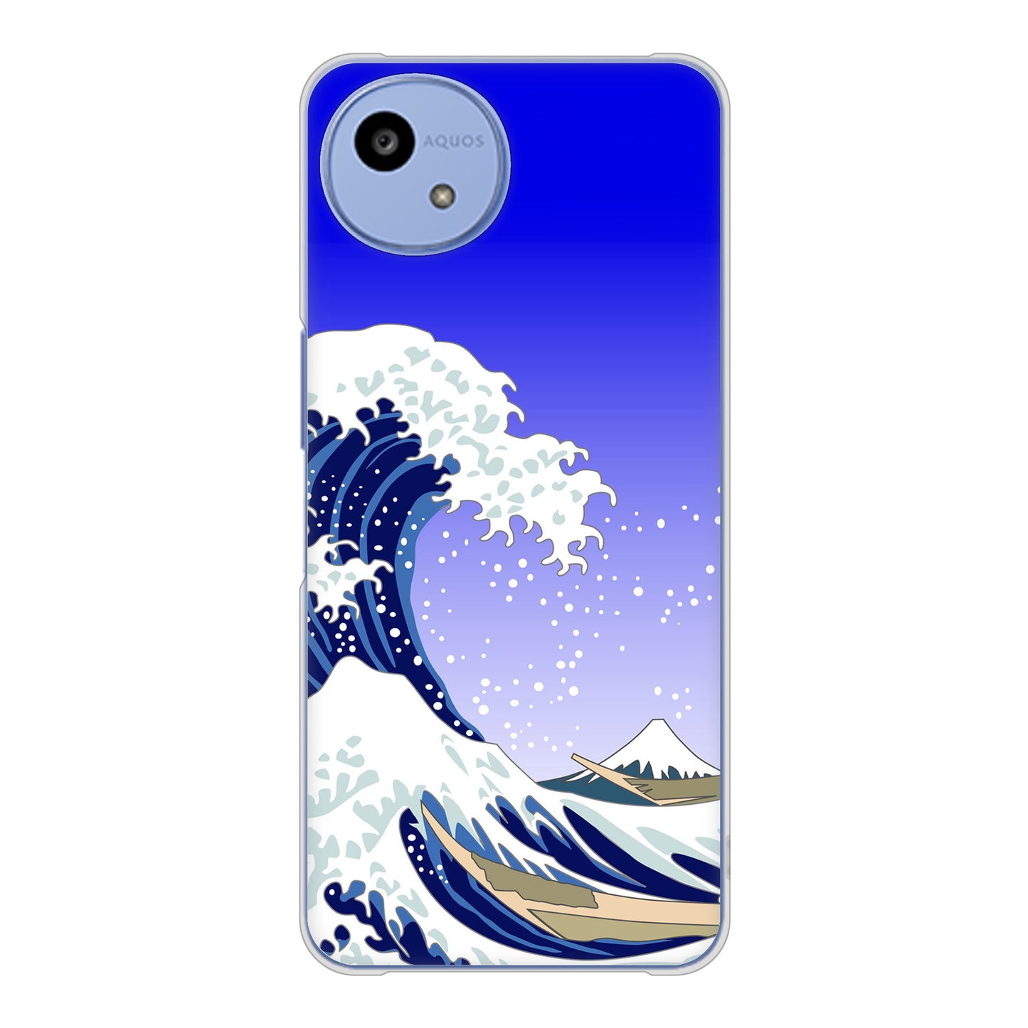 AQUOS wish5 SH-52F docomo 高画質仕上げ 背面印刷 ハードケース 【625 波に富士】