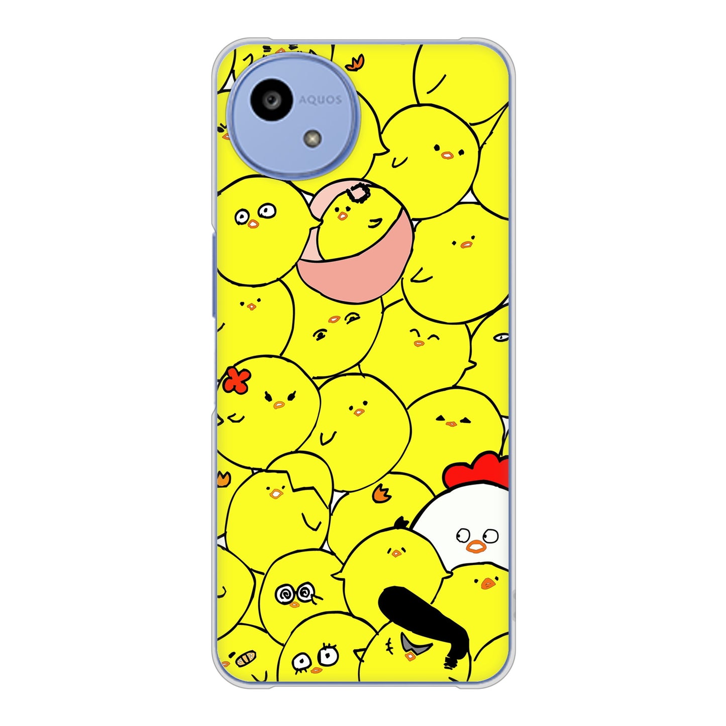 AQUOS wish5 SH-52F docomo 高画質仕上げ 背面印刷 ハードケース 【1031 ピヨピヨ】