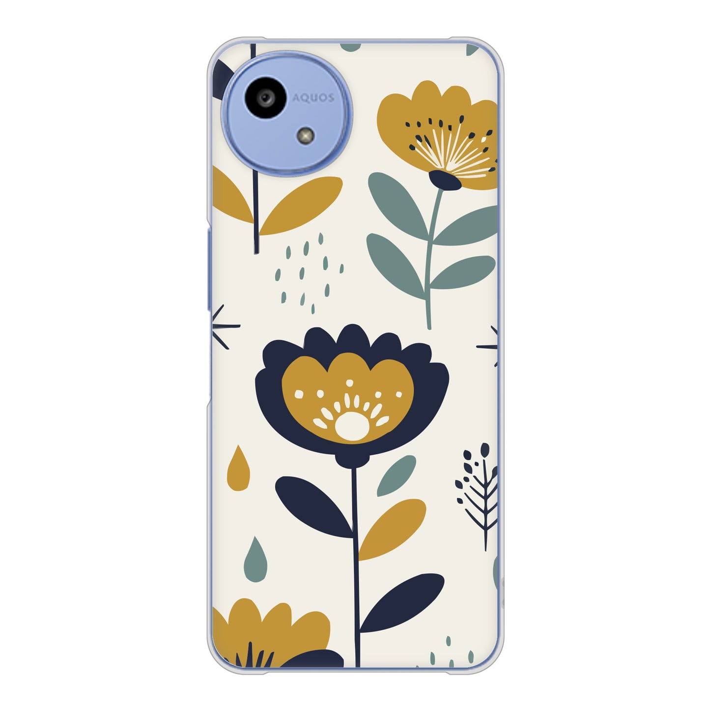 AQUOS wish5 SH-52F docomo 高画質仕上げ 背面印刷 ハードケース北欧風花柄
